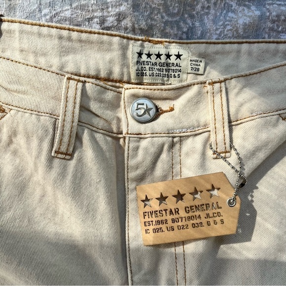 Five Star General Women’s Cutoff Denim Cream Carpenter Short - Picture 7 of 10